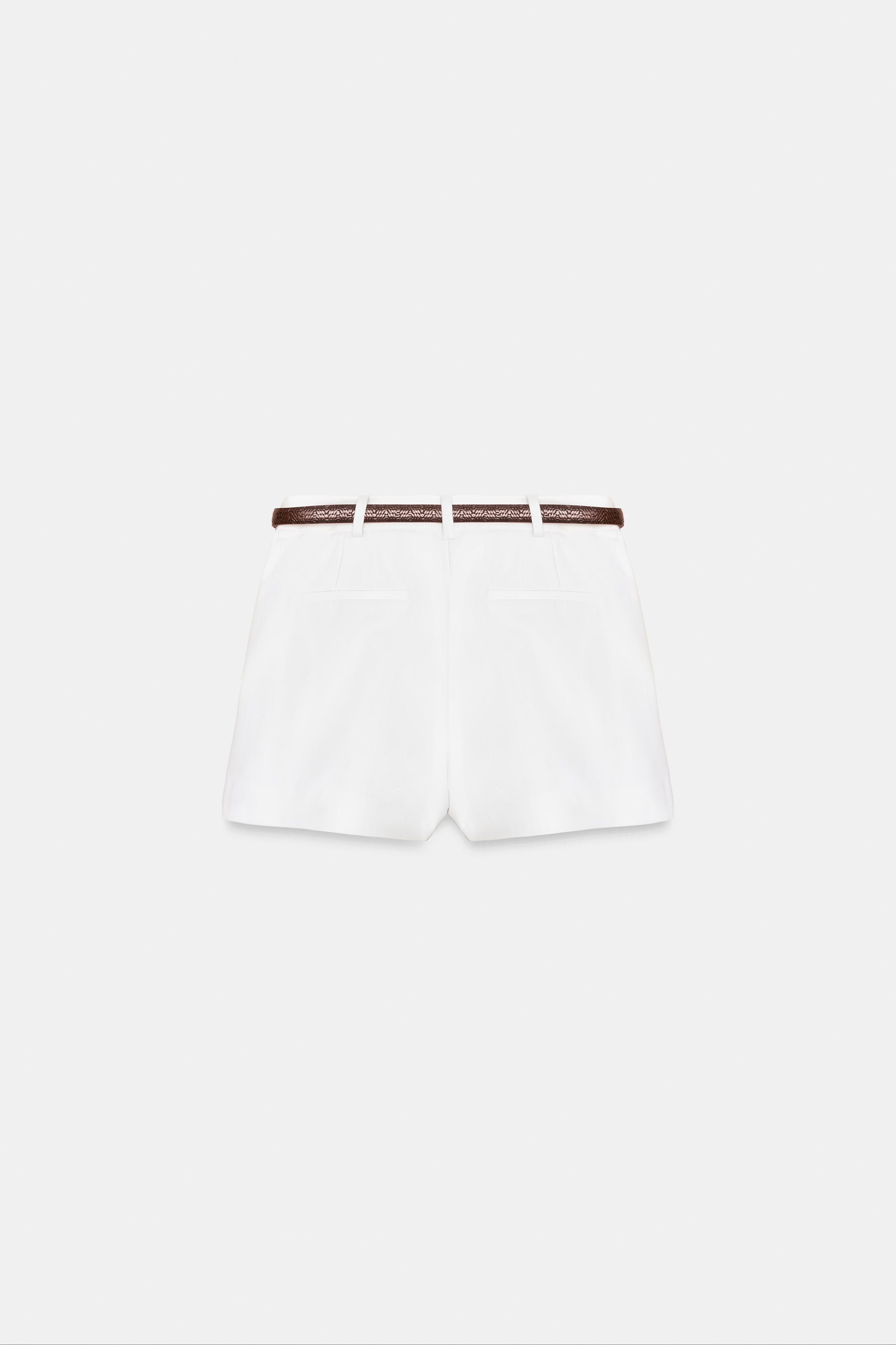 HIGH-WAIST BERMUDA SHORTS WITH BELT | Zara UK