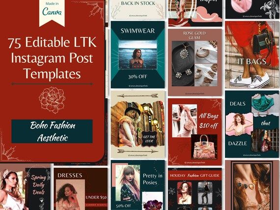 LTK Templates for Fashion Influencers - 75 Canva Editable Blogger, Seller LTK Template for Liketo... | Etsy (CAD)