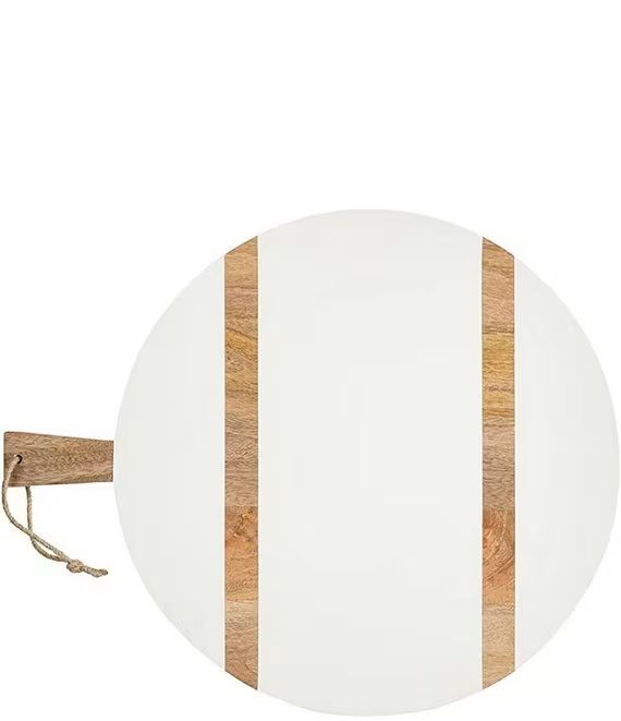 White Large Round Wood Board | Dillards