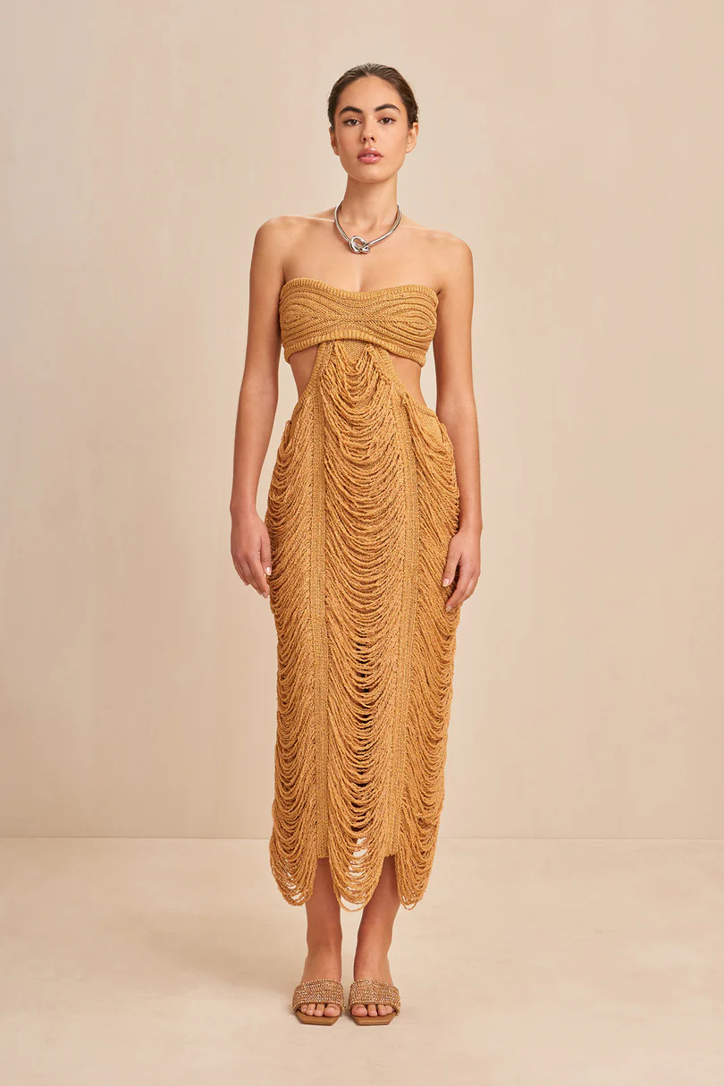 CRESCENT KNIT DRESS - GOLD | Cult Gaia - US