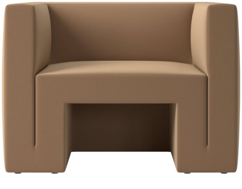 Matra Modern Light Brown Velvet Lounge Chair + Reviews | CB2 | CB2