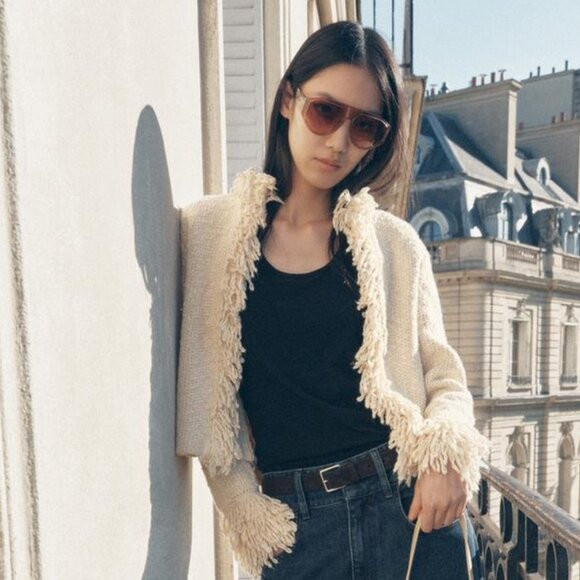 ZARA FRINGED KNIT JACKET | Poshmark