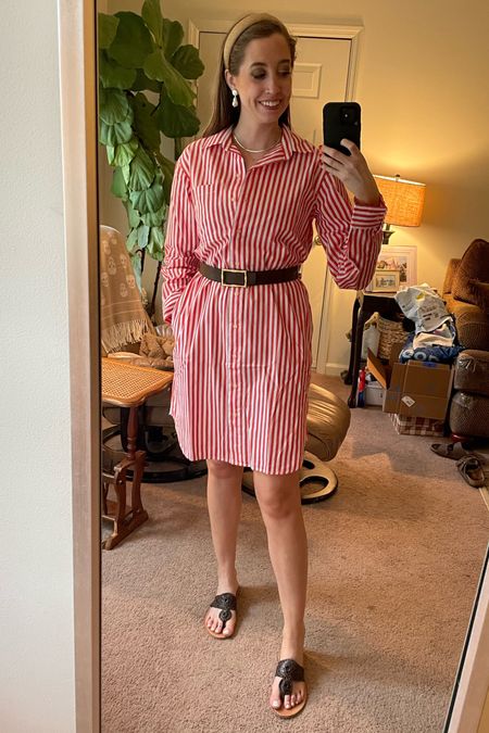This cotton shirt dress is only $28 and comes in 4 colors! Perfect for Memorial Day and Fourth of July! 
.
Summer outfit preppy outfit Fourth of July outfit shirtdress Walmart finds brown sandals brown belt raffia headband 

#LTKstyletip #LTKSeasonal #LTKfindsunder50