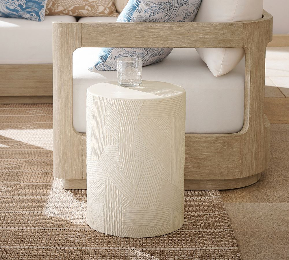 Textured Earthenware Outdoor Accent Table (13") | Pottery Barn (US)