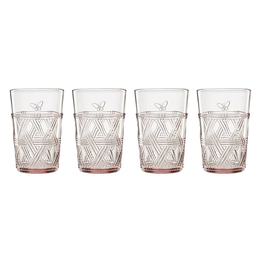 Lenox 896076 Butterfly Meadow Pink Tall Glasses, Set of 4 | Amazon (US)