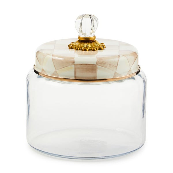 MacKenzie-Childs Mocha Check Medium Kitchen Canister | MacKenzie-Childs