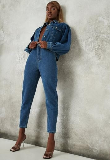 Blue Co Ord Riot Clean Mom Jeans | Missguided (US & CA)