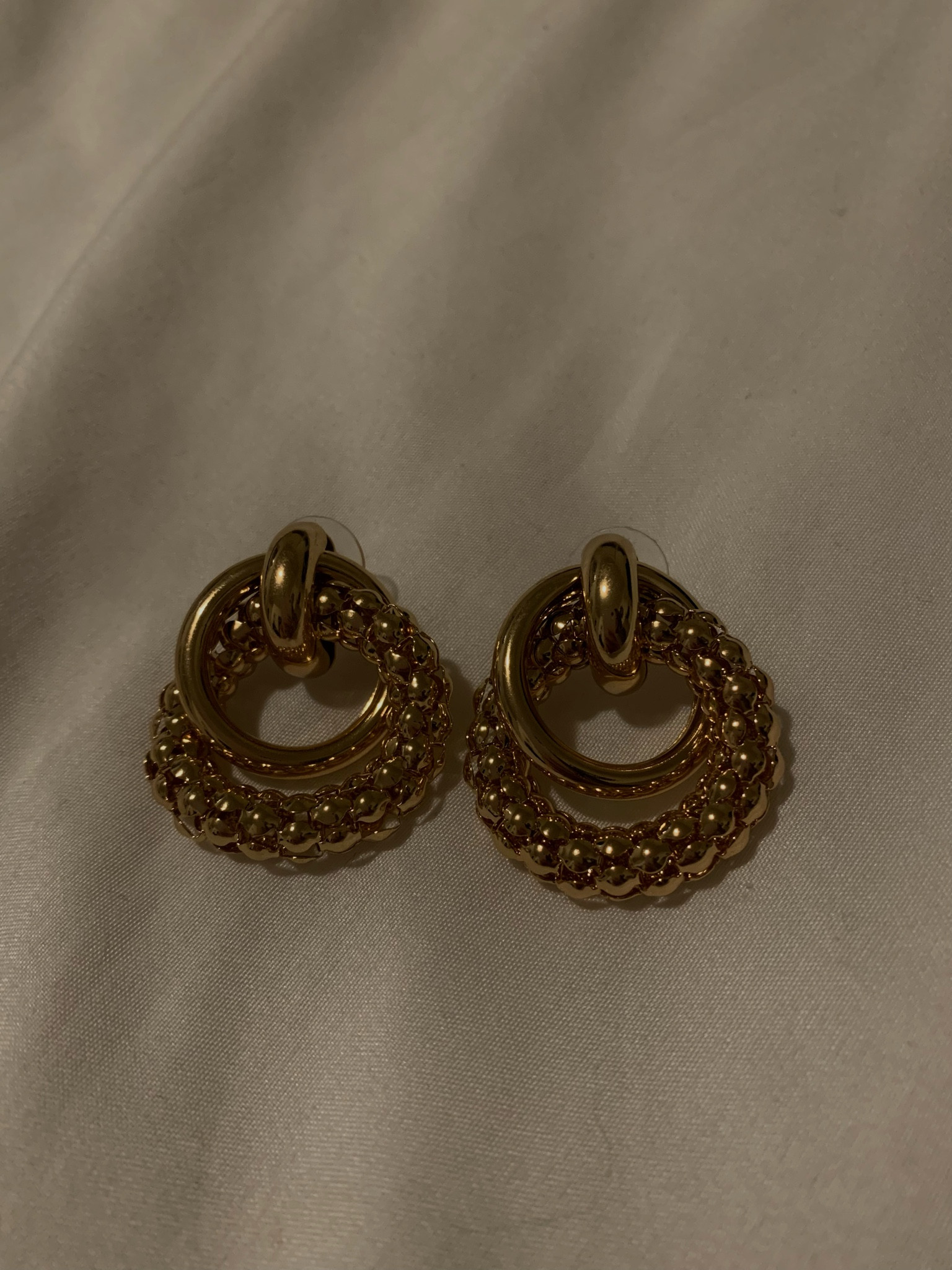 ASOS earrings with textured link design in gold tone