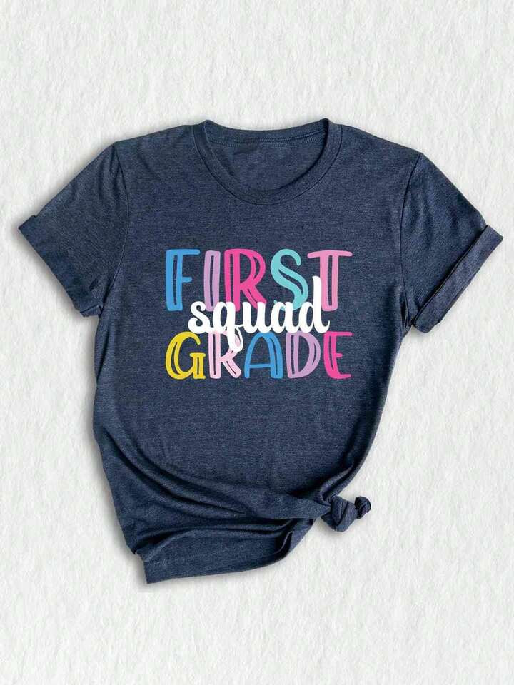 First Grade Shirt, Teacher Shirt, Grade Teacher Shirt, New Teacher Shirt, Grade Shirt, Back To Sc... | SHEIN