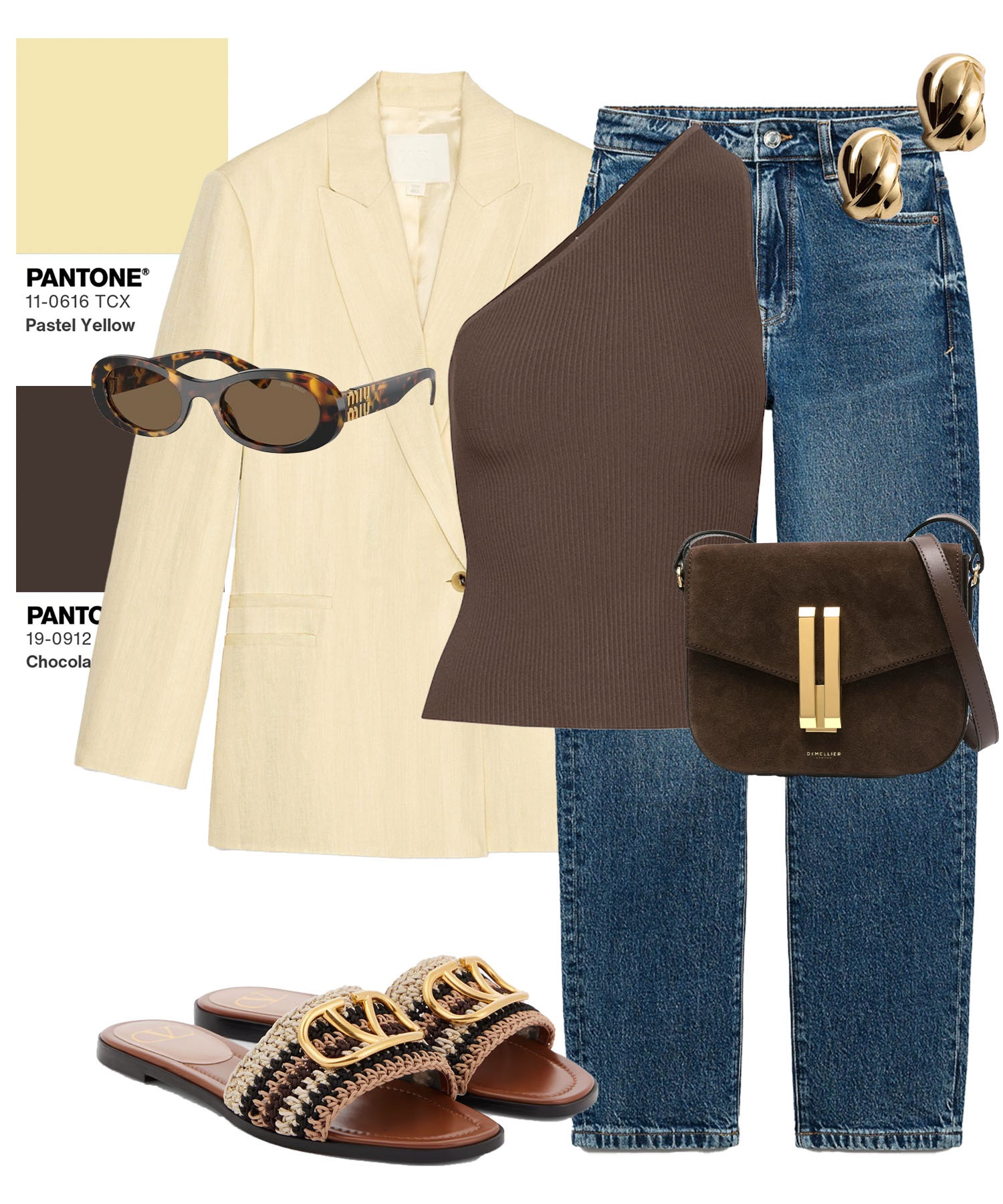 3 trend colour combinations for spring/ summer 🤎

#springfashion #speingsummer #jeans #sandals #blazer 
Chocolate brown, butter yellow, navy blue, tan, olive, zara, mango, hm, Demellier Vancouver 

#LTKstyletip #LTKshoes #LTKbag