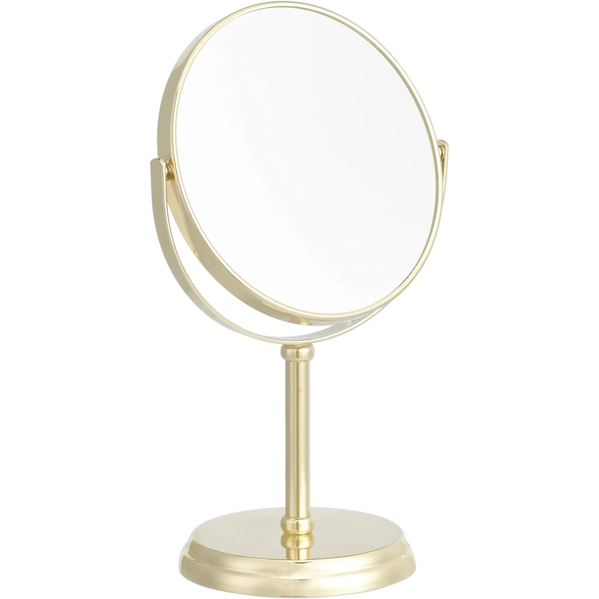 Mercer41 Tabletop Mount Vanity Round Mirror, 1X/5X Magnification, Iron, 7.2"L X 4.92"W, Gold | Wa... | Wayfair North America