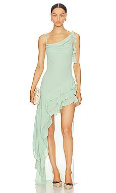 Lovers and Friends Juno Gown in Sage Green from Revolve.com | Revolve Clothing (Global)