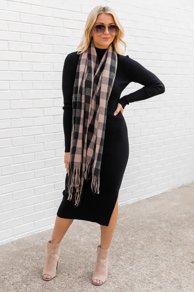 Cozy Days Black Plaid Scarf FINAL SALE | The Pink Lily Boutique