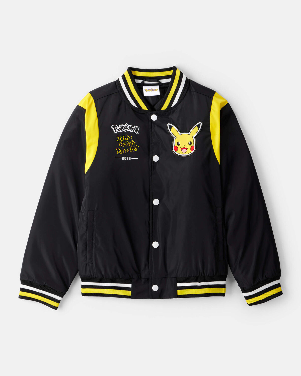 Boys Pokémon Pikachu Long-Sleeve Bomber Fashion Jacket - Black/Yellow | Carter's Inc