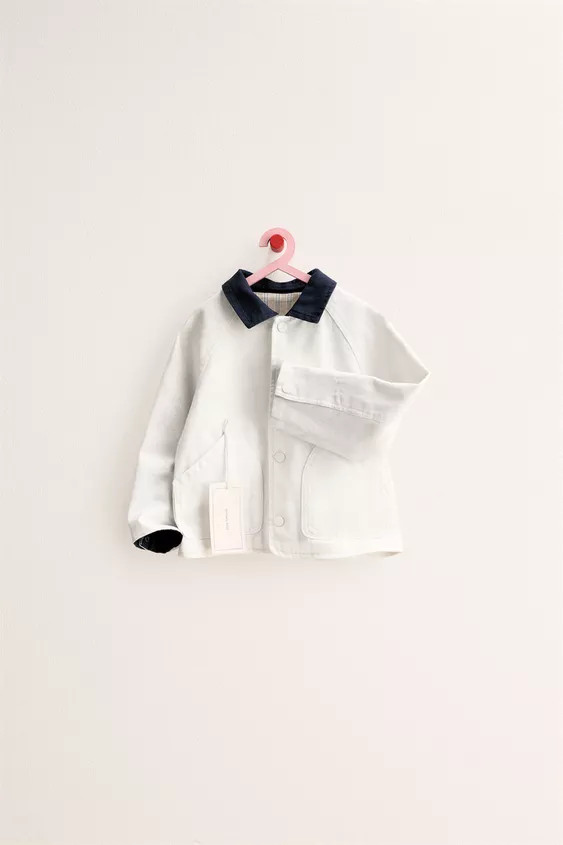 ZARA TIMELESS - CONTRAST COLLAR CANVAS JACKET | Zara UK