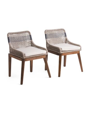 2pk Rope Stripe Back Dining Chairs | TJ Maxx