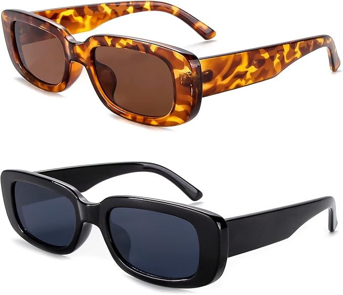 OuShiun Rectangle Polarized Sunglasses for Women Retro Glasses Vintage Narrow Square Frame UV400 ... | Amazon (US)