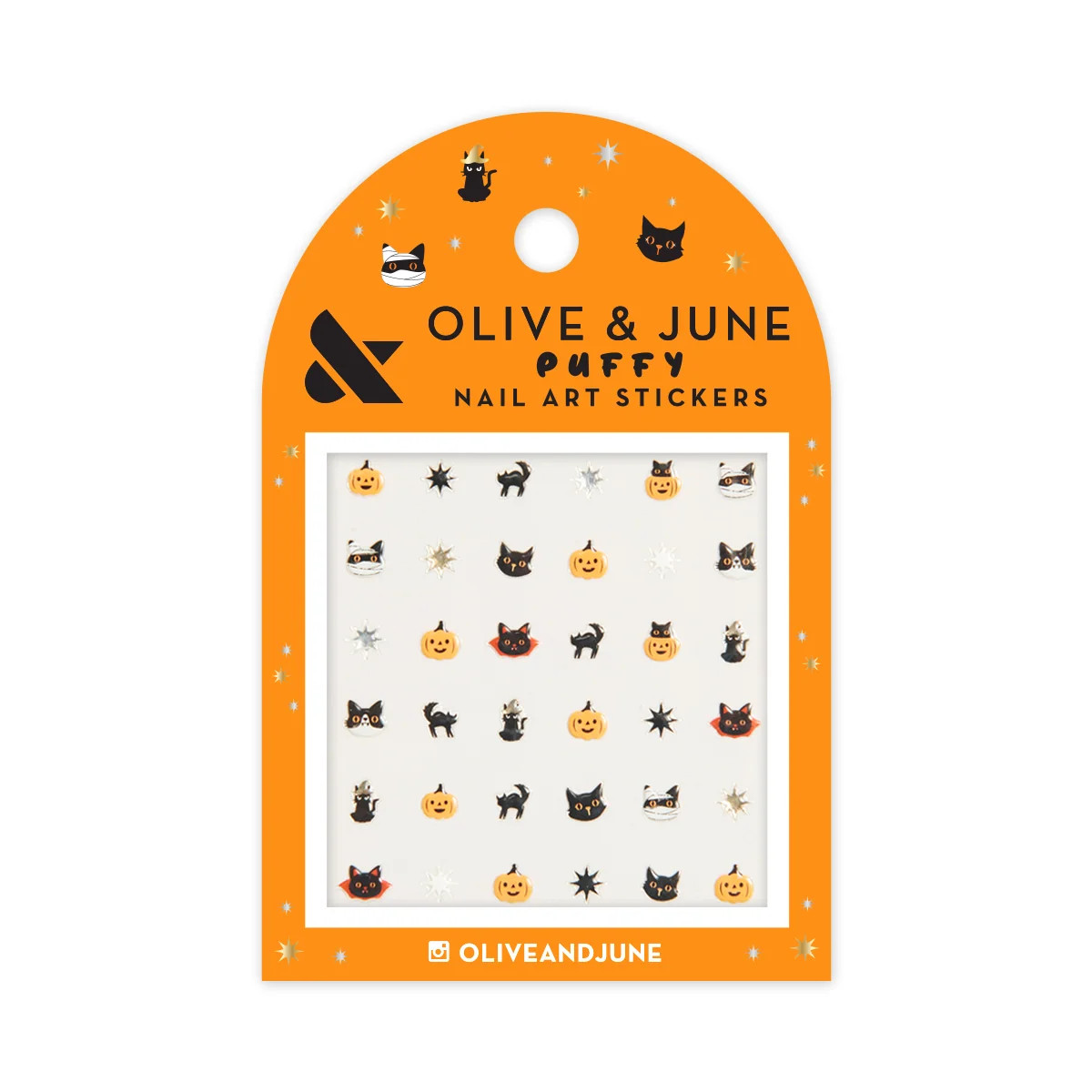 Halloween Puffy Nail Art Stickers - Black Cats | Olive & June