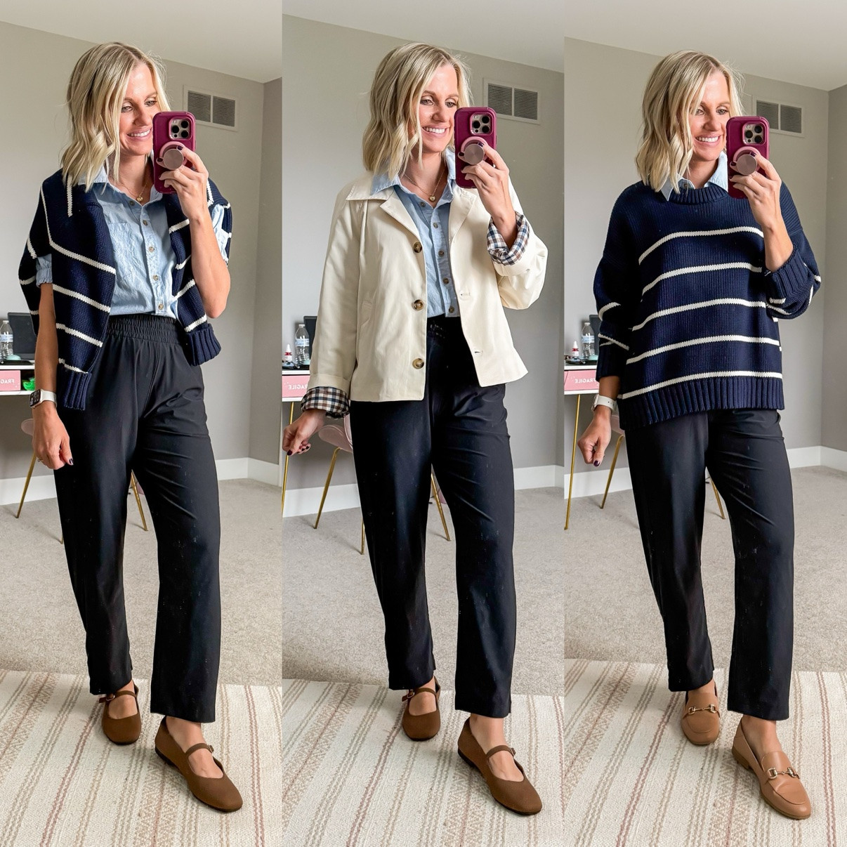 Fall Capsule 2026 🍂 Three ways I'm styling my black wide-leg pants! This is look 3 of 10 with this piece — my 20-piece capsule mixes and matches into 120 outfits. Which one is your favorite?! Shop the pieces on my LTK! 🤎 

 #fallcapsulewardrobe #capsulewardrobe #falloutfits #fallfashion #petitestyle #affordablefashion #ltkstyle #ltkfall