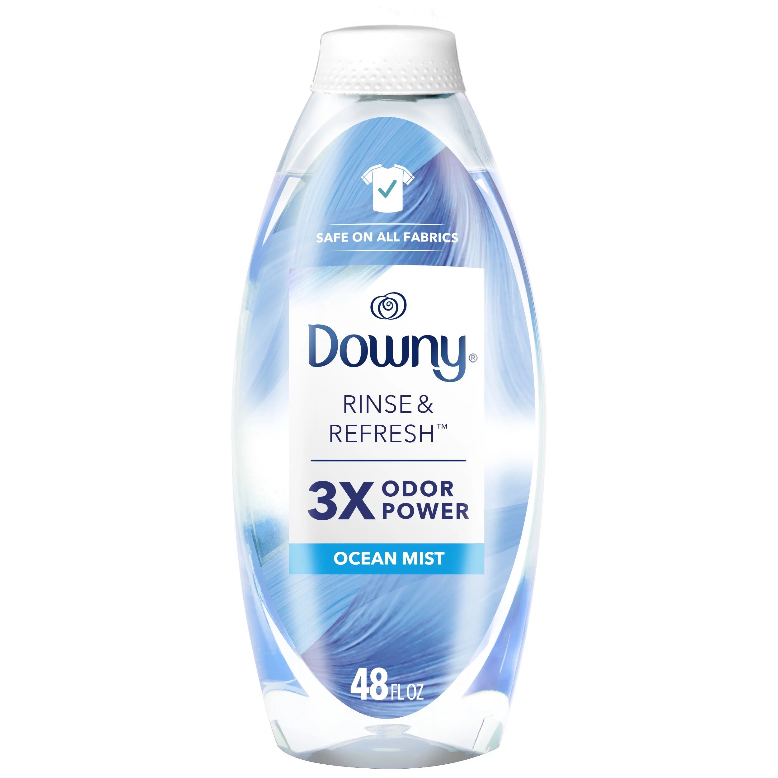 Downy Rinse & Refresh Laundry Odor Remover and Fabric Softener, Ocean Mist, 48 fl oz, Safe On All... | Walmart (US)