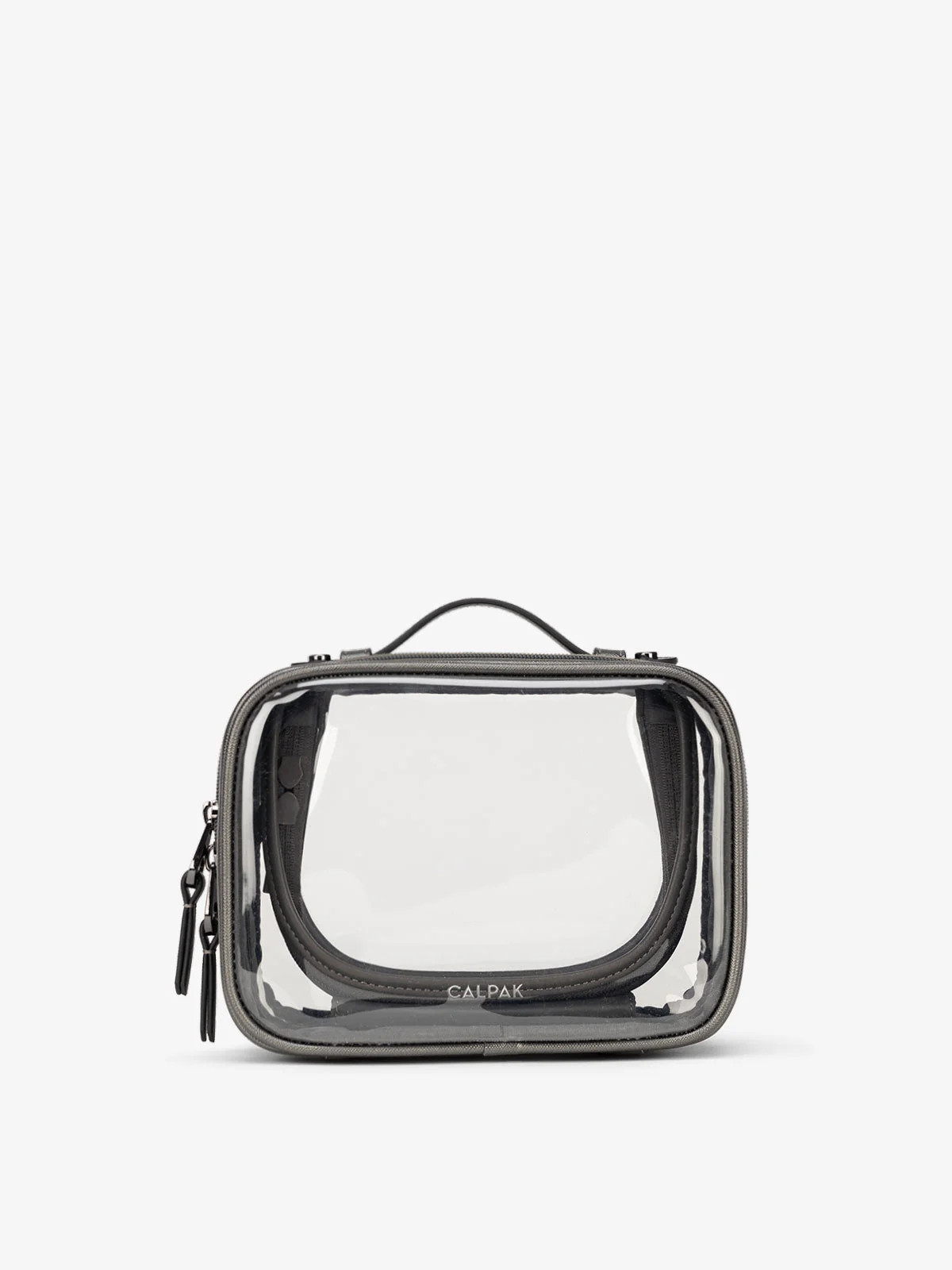 CALPAK Small Clear Cosmetics Case in Grey | CALPAK