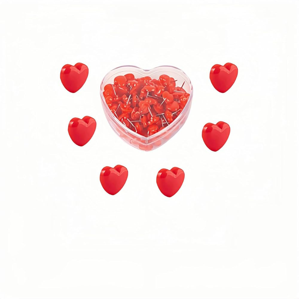 Heart Push Pins,Corkboard Nails for Office/Home Decor-Durable Decorative Push Pins for Bulletin B... | Amazon (US)