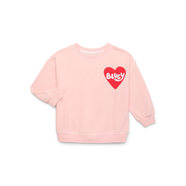 Bluey Toddler Valentine's Day Graphic Tee with Long Sleeves, Sizes 12M-5T | Walmart (US)