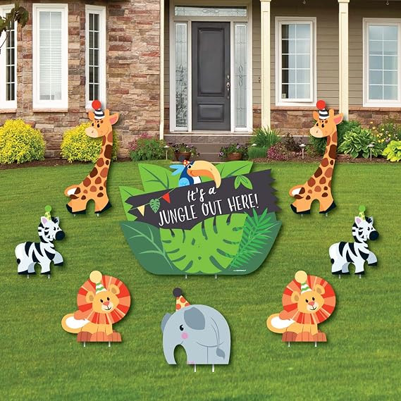 Jungle Party Animals - Yard Sign & Outdoor Lawn Decorations - Safari Zoo Animal Birthday Party or... | Amazon (US)
