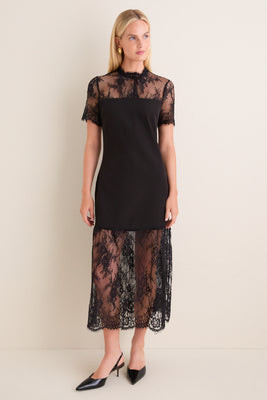 Black Lace Adelia Midi Dress | Tuckernuck (US)