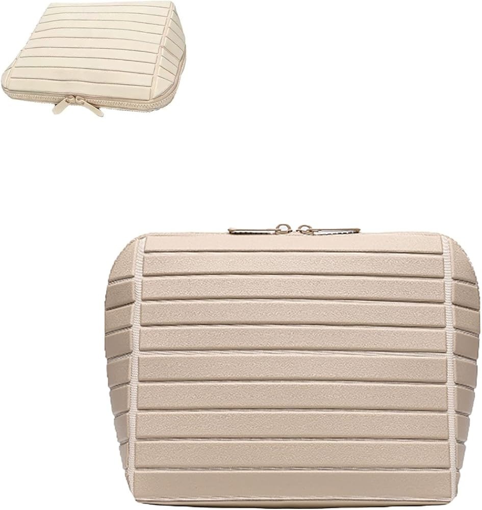 Small Traveler Makeup Bag For Women, Foldable Makeup Bag With Brush Storage Waterproof Organizer ... | Amazon (US)