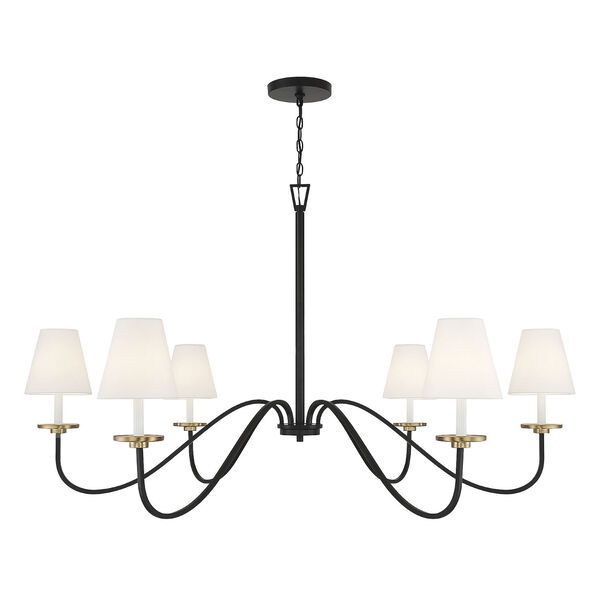 Lowry Black and Natural Brass Six-Light Chandelier | Bellacor