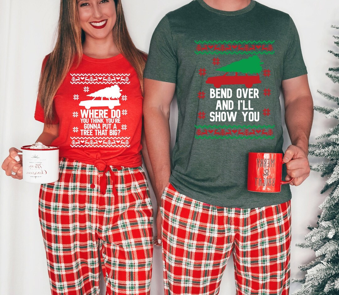 Bend Over and I'll Show You Christmas Couple Matching Shirt Funny Christmas Couples T-Shirt Holid... | Etsy (US)