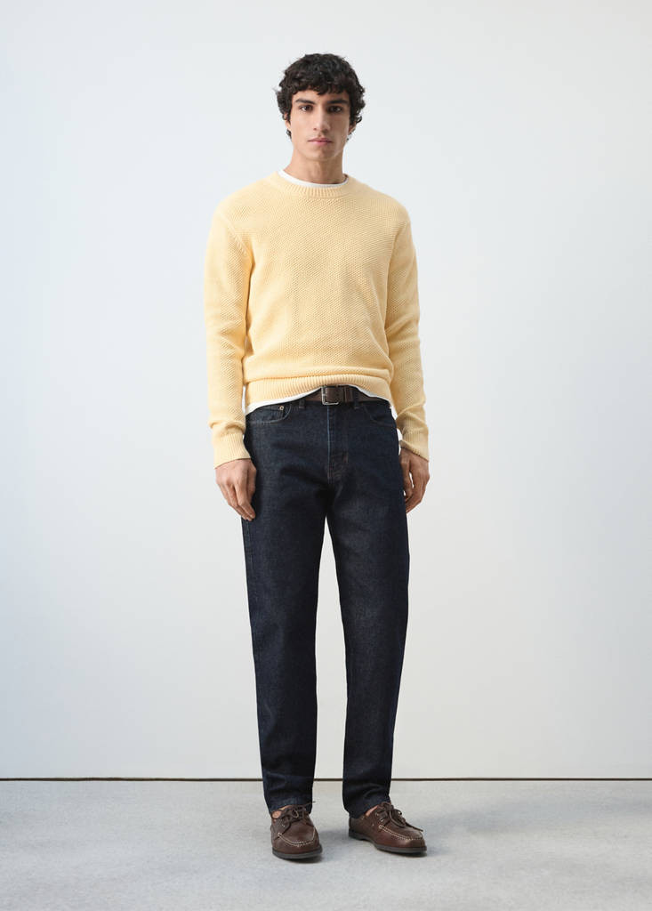 Medium-knit microstructure sweater pastel yellow - Man - M - MANGO MAN | Mango (US/MX/AU)