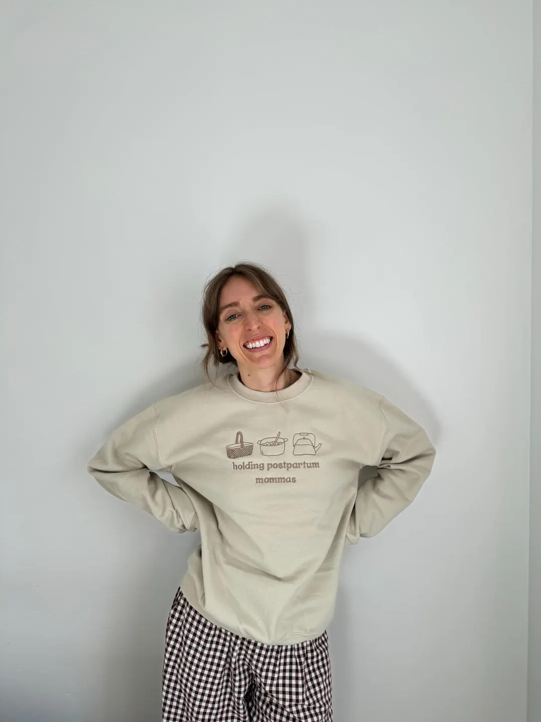 Holding Postpartum Mommas Oversized Cotton Sweatshirt - Etsy | Etsy (US)