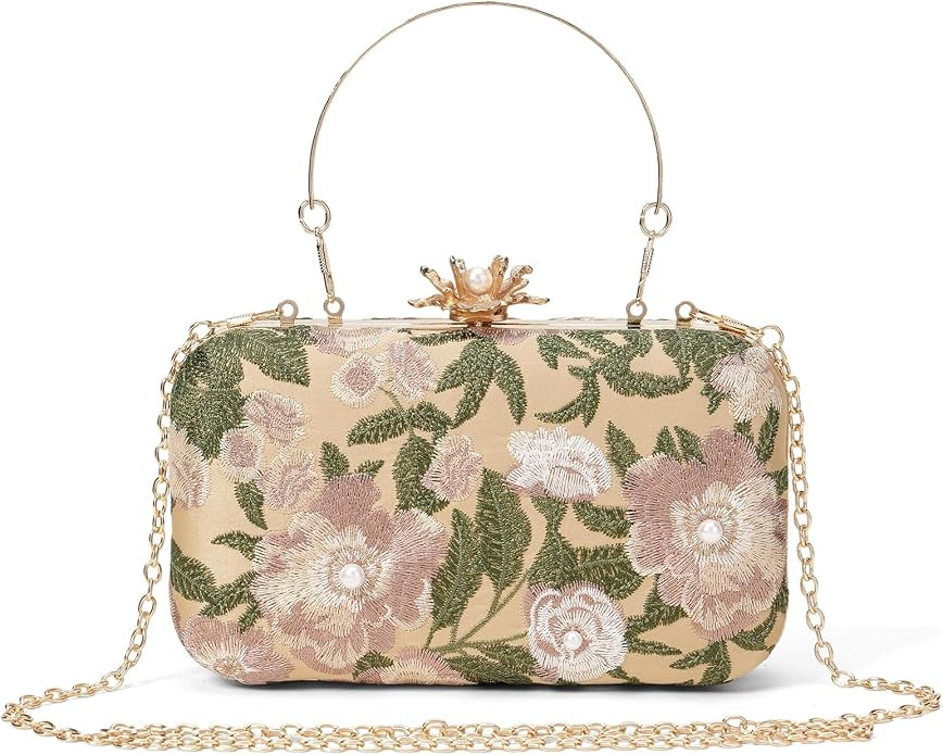 RNIEGA Vintage Floral Clutch Purses for Women Wedding Guest Purse Evening Bag for Wedding Party P... | Amazon (US)