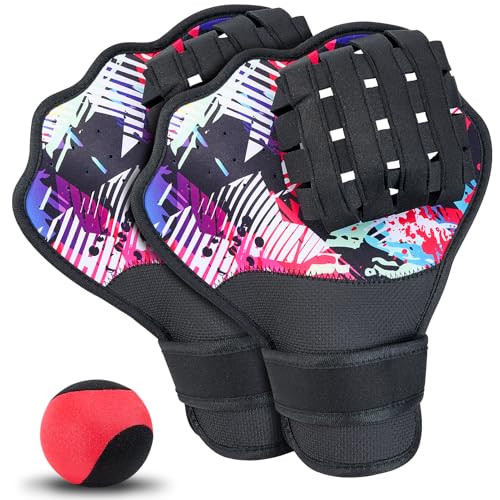 Strdfeve Water Ball and Gloves Set,1PC Water Bouncing Ball with 2PCS Catch Mitts,Pool Baseball Catching Mitts for Beach Games,Play Catch Skip Ball and Gloves | Amazon (US)