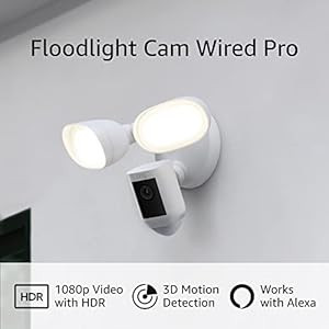 Ring Floodlight Cam Wired Pro with Bird’s Eye View and 3D Motion Detection, White | Amazon (US)