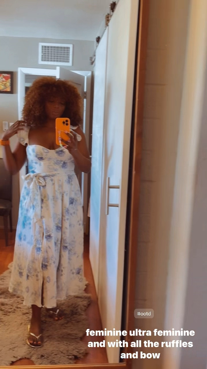 Country Concert Outfit 
Or any elevated event, this coquette corsetry blue & white ruffle sleeves dress is to die for, love the tie detailing that cinches the waist, the side slit in the skirt of the dress & just the overall flow of the dress in general. Pair it with heels for an elevated look or flats for casual look like I did.  

#LTKVideo #LTKStyleTip #LTKWedding