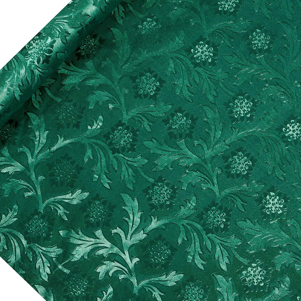 Paper Mart Hunter Green Floral Foil, 20 Inches by 10 Yards, Poly Lined, Embossed Flower Wrapping ... | Amazon (US)