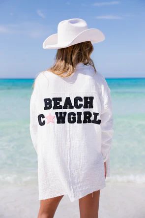 BEACH COWGIRL WHITE BUTTON UP - **PREORDER** | Judith March