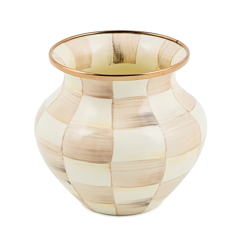 Mocha Check Vase | MacKenzie-Childs