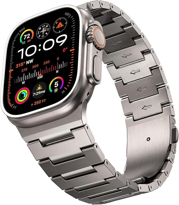 i-Boruly Pure Titanium Band for Apple Watch Ultra 3/2/1 (49mm), Series 11 10 9 8 7 6 5 4 SE (46/4... | Amazon (US)