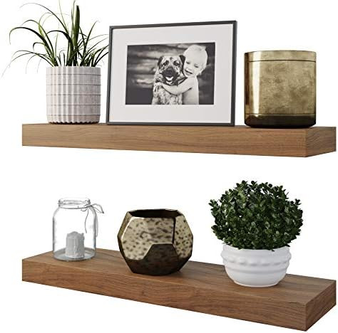 Homeforia Rustic Farmhouse Floating Shelves, Bathroom Wooden Shelves for Wall Mounted, Thick Indu... | Amazon (US)