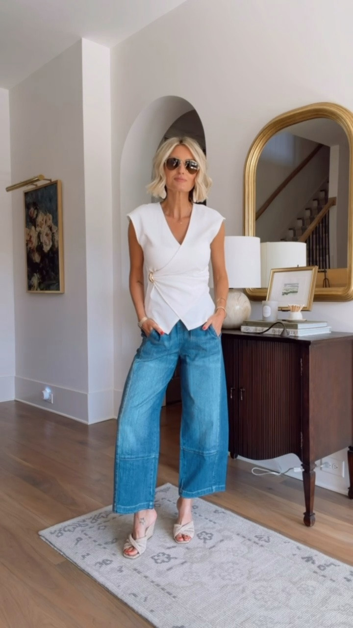 Love how this top pairs with these jeans for a more elevated look! This would be great for a dinner out with friends or a date night! Wearing XS.

Loverly Grey, Anthropologie, summer fashion, summer outfit ideas, sale alert

#LTKootd #LTKSeasonal #LTKSaleAlert