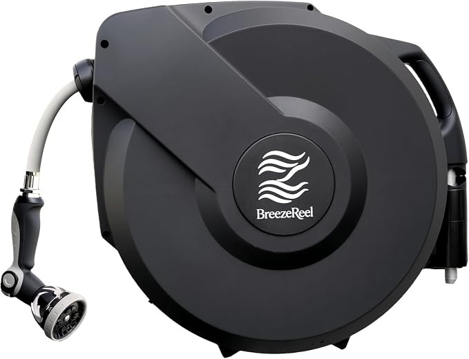 Retractable Garden Hose Reel, 5/8 in x 100ft, Heavy-Duty Aluminum Mount, Auto Rewind, Slow Retrac... | Amazon (US)