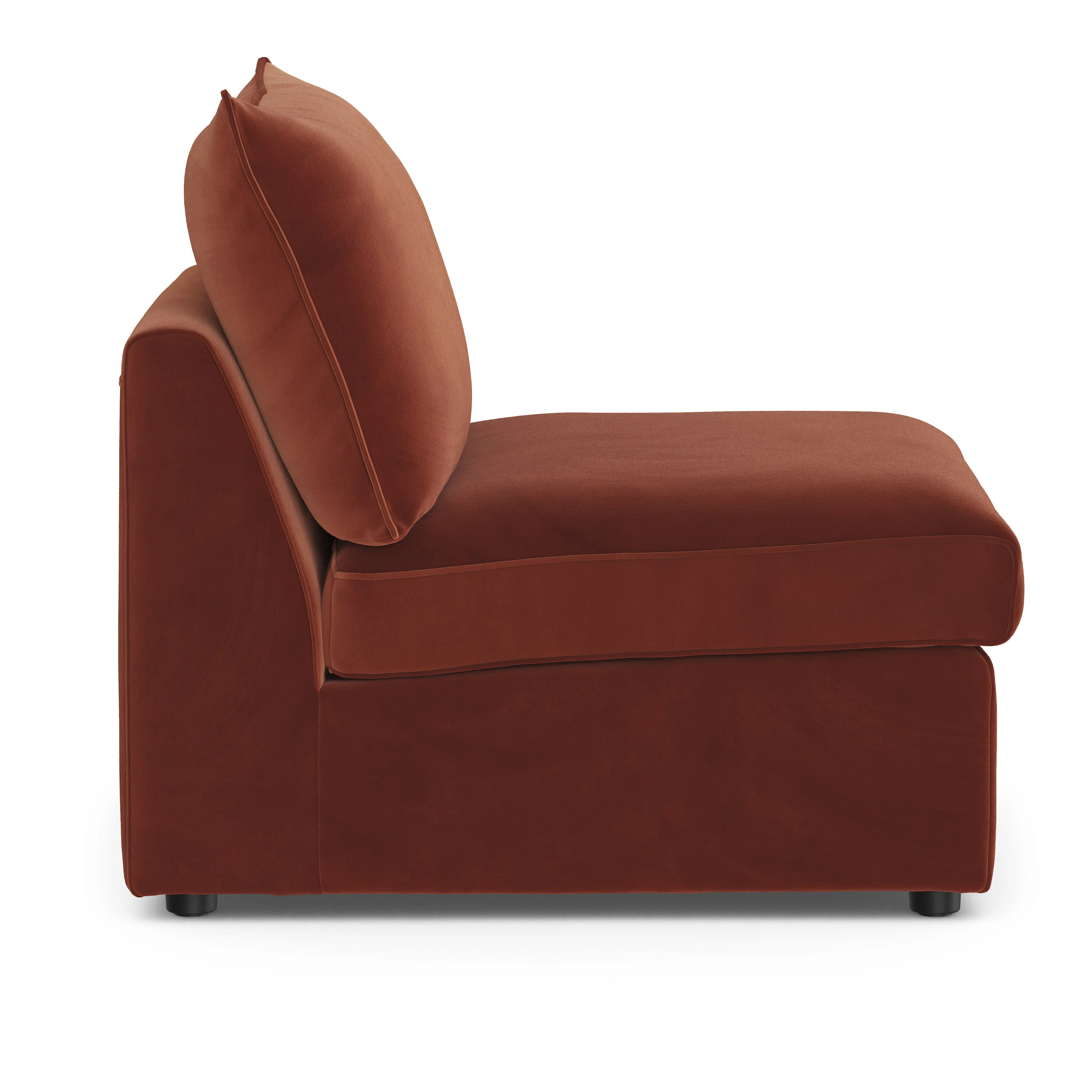 Lenae 32" Velvet Armless Chair Module - Hale Rust | Article