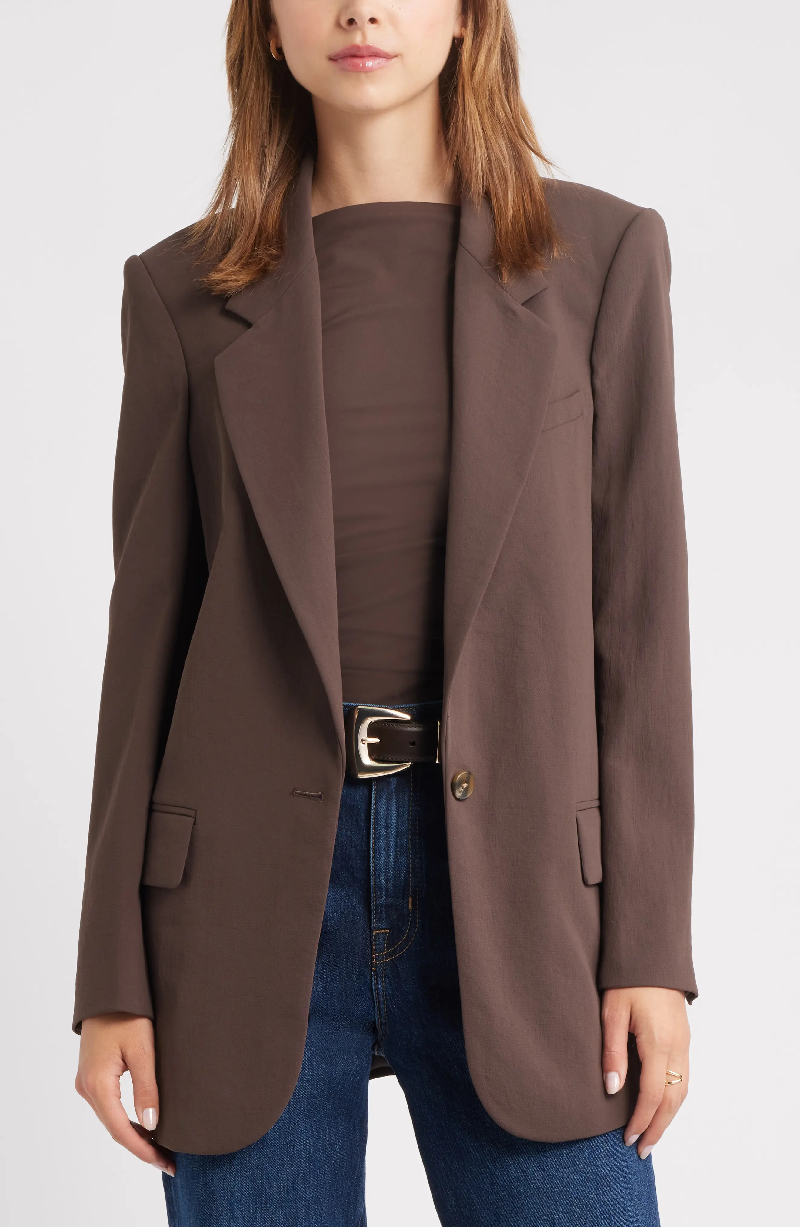 Open Edit Curator Crepe Relaxed Blazer (Women) | Nordstromrack | Nordstrom Rack