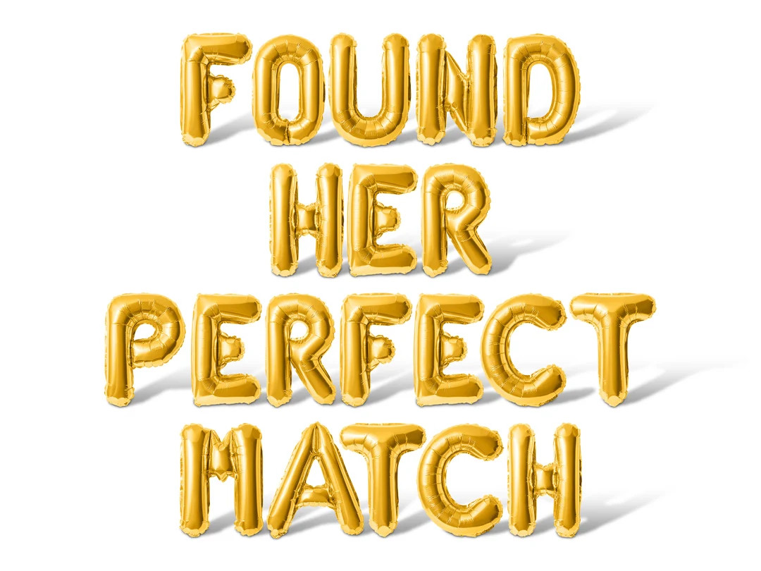 Found Her Perfect Match Letter Balloon Banner 10 Color Options Bachelorette Party Decorations DIY... | Etsy (US)
