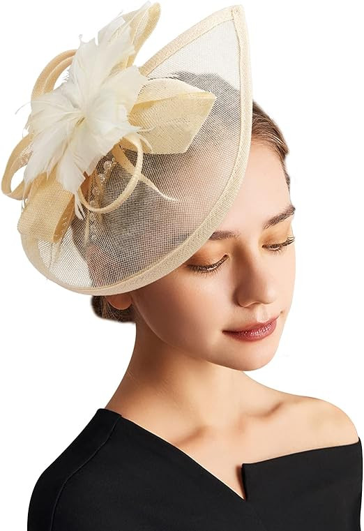 DRESHOW Women Fascinator Hats Tea Party Hat Vintage Pillbox Hat Headband for Cocktail | Amazon (US)