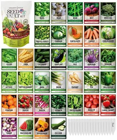 Survival Vegetable Seeds Garden Kit Over 16,000 Seeds Non-GMO and Heirloom, Great for Emergency Bugo | Amazon (US)